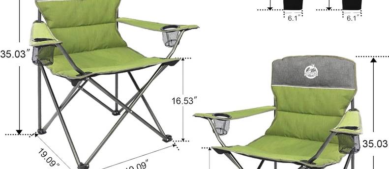 Outdoor Camping Folding Chair Set of 3 w/1 Sofa & 2 Single Chairs