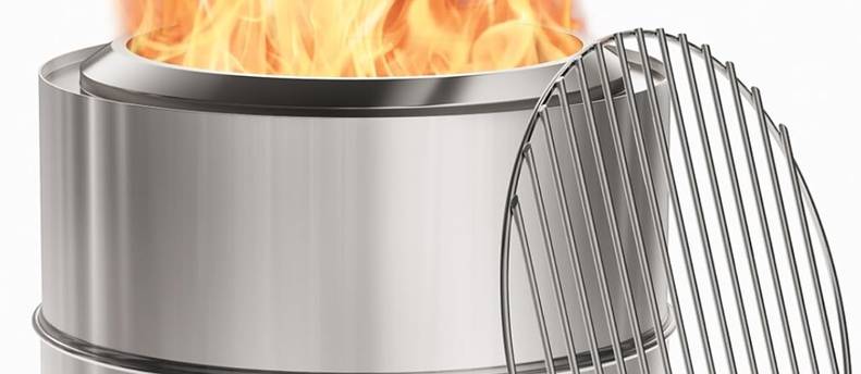 15.5 inch Stainless Steel Smokeless Fire Pit with Tote Bag