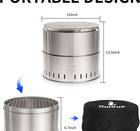 15.5 inch Stainless Steel Smokeless Fire Pit with Tote Bag