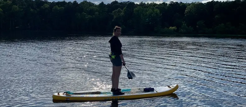 Atoll Inflatible Stand-up Paddleboard with gear