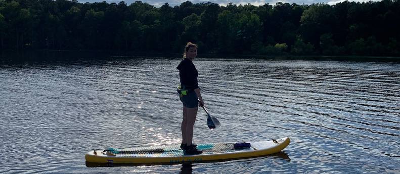 Atoll Inflatible Stand-up Paddleboard with gear