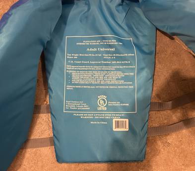 2x Universal Adult Size Life Vests (Type III) for Floatation