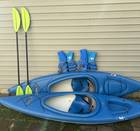 2x Sit-In Kayak’s Enclosed 10ft Pelican Pursuit 100 w/ 2 life vests & 2 paddles
