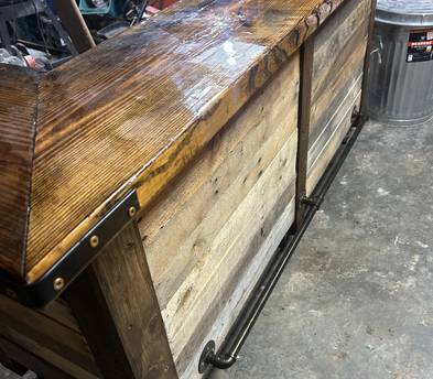 Bartender’s Bar on wheels with sink, ice bin and serving well
