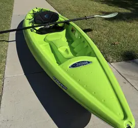 10 foot sit on top kyak. Life vest, paddle.