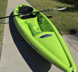 10 foot sit on top kyak. Life vest, paddle.