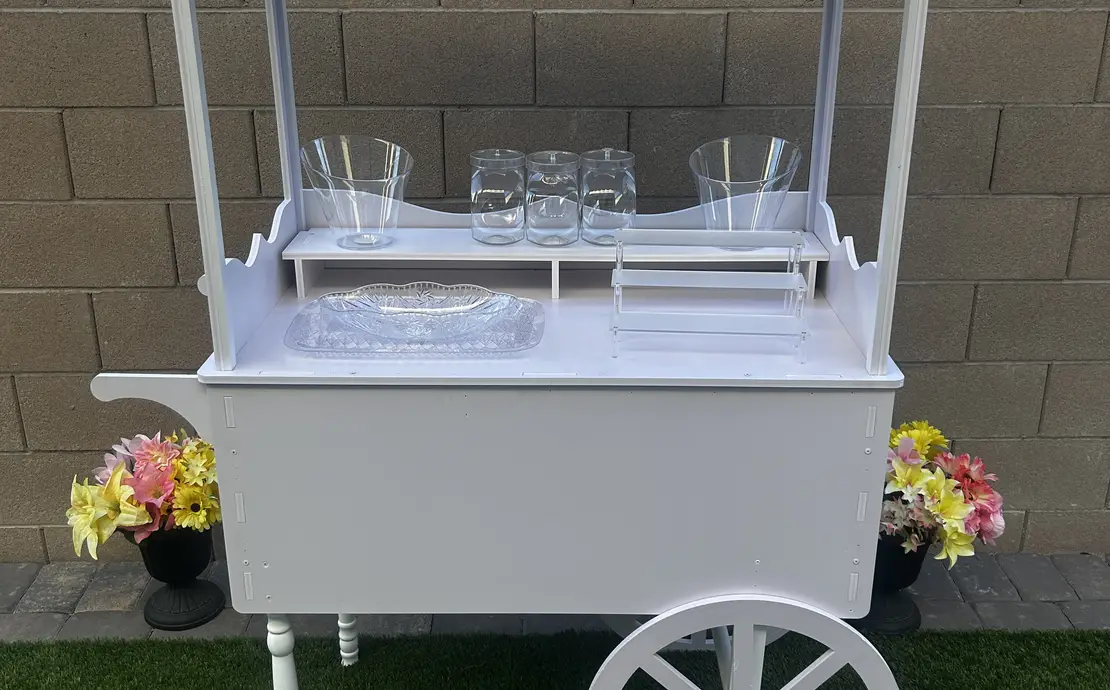 White Display Cart | Candy, Dessert, Favor & Pop-Up Cart