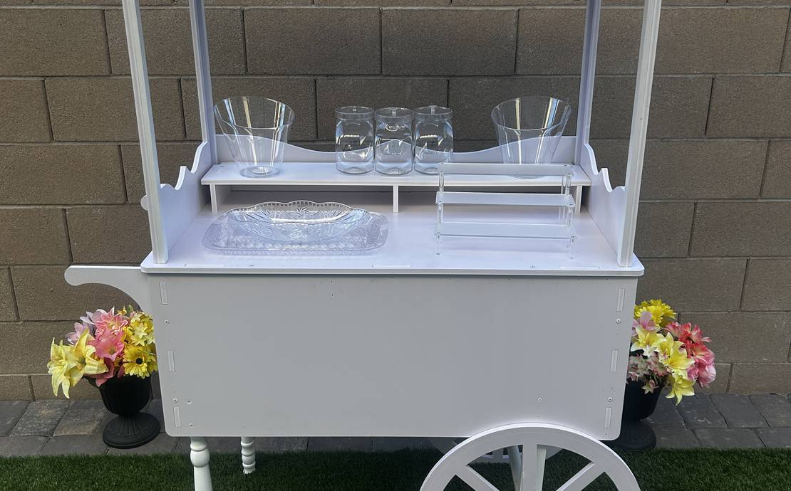 White Display Cart | Candy, Dessert, Favor & Pop-Up Cart