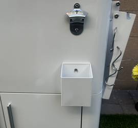 White Rolling Standing Cooler | Event & Party Rental