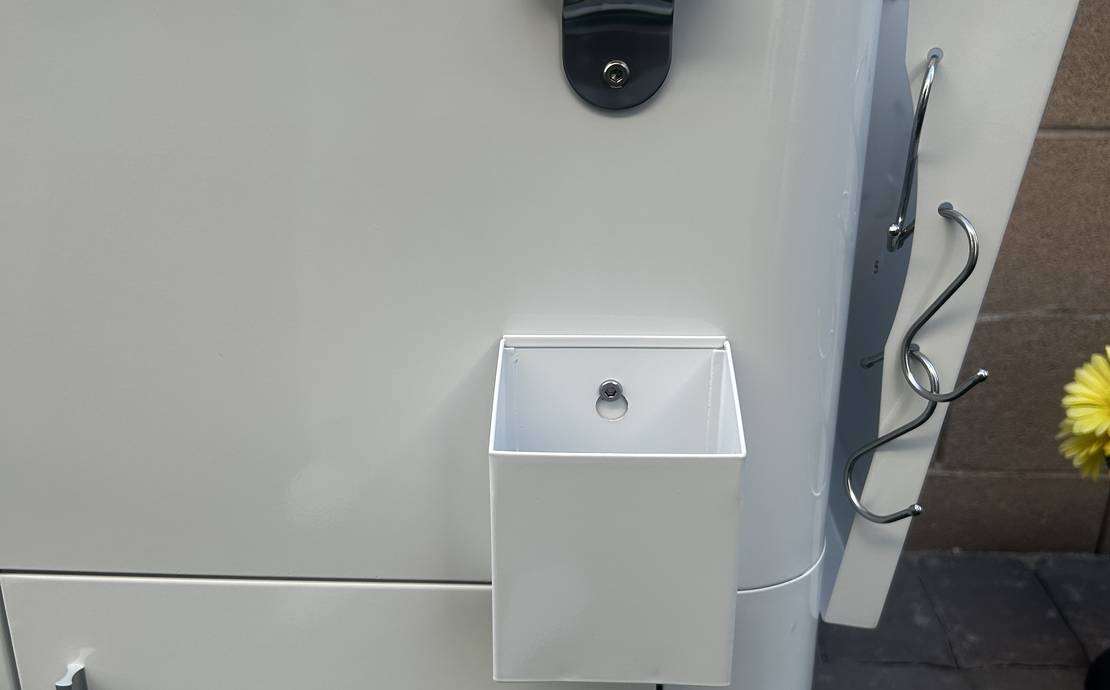 White Rolling Standing Cooler | Event & Party Rental