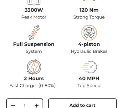 ENGWE M20 3.0 3300W Peak Output 120Nm Torque Moped-Style E-Bike