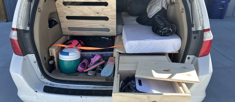 Car camping platform/camp in your car!