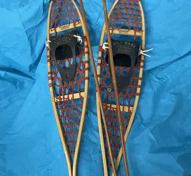 Iverson Wooden Snowshoes 10”x 46” with poles