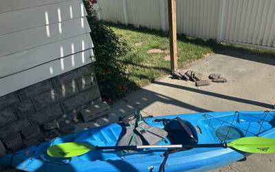 Sit-on-top kayak rental. $50 for the full day. Comes with paddle and adult life jacket. You pick up and drop off. Perfect for a day out on the lake or the river