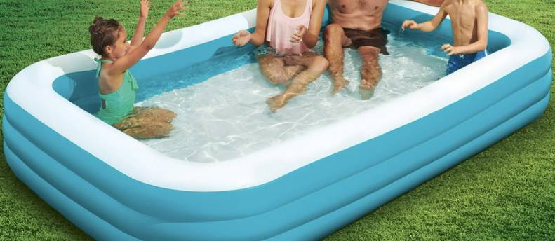 Bluescape 10ft Family Inflatable Swimming Pool, Rectangular