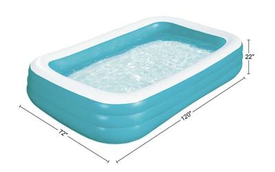 Bluescape 10ft Family Inflatable Swimming Pool, Rectangular