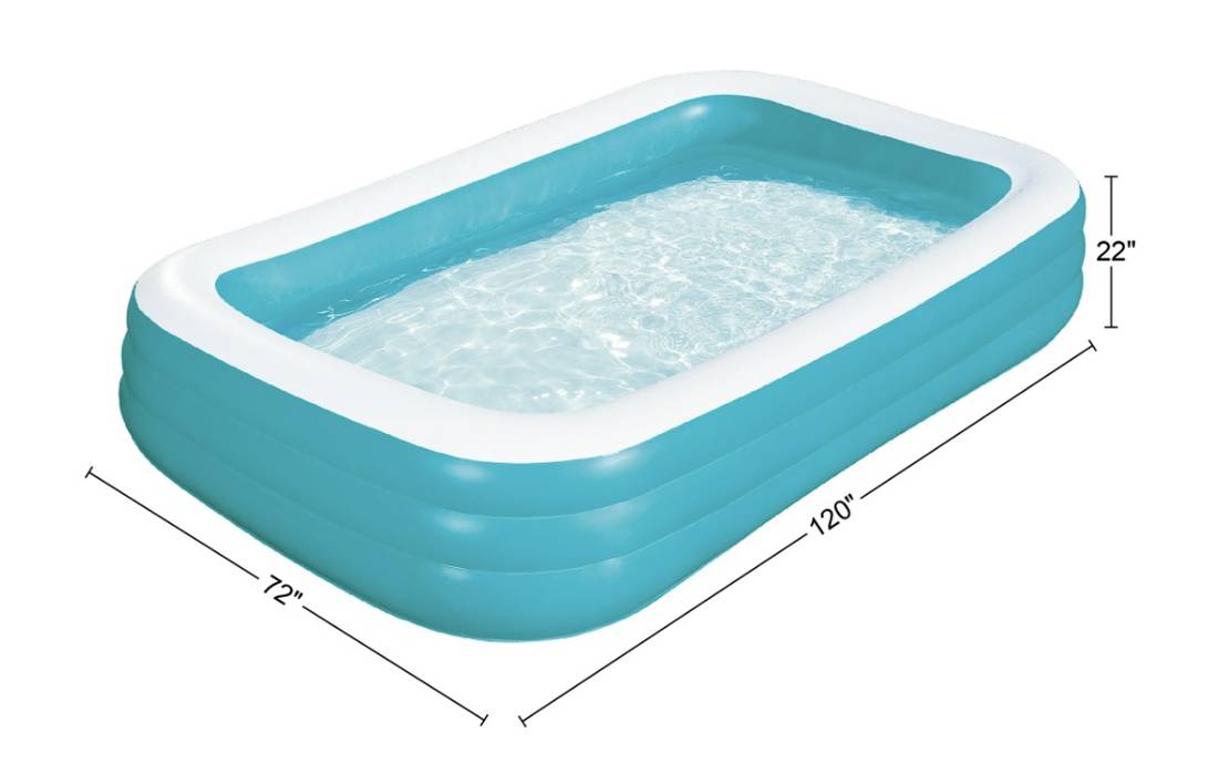 Bluescape 10ft Family Inflatable Swimming Pool, Rectangular