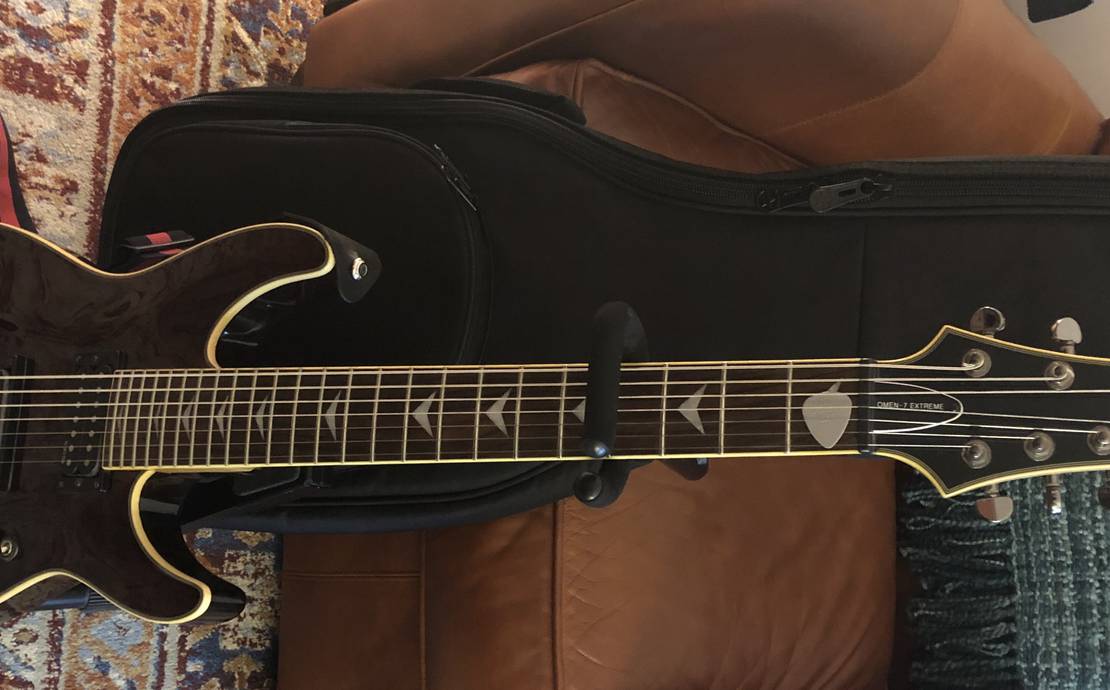 Schecter 7 String Electric Guitar Omen-7 Extreme, Case, Stand