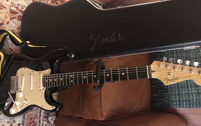 Fender American Stratocaster Electric Guitar, Case, Stand