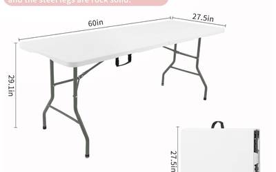 2 5ft White Foldable Tables – Party & Event