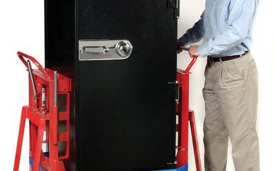 Hydraulic-Lift Machinery & Equipment Mover with Full-Length Nose plate (Vending Machine Dolly)
