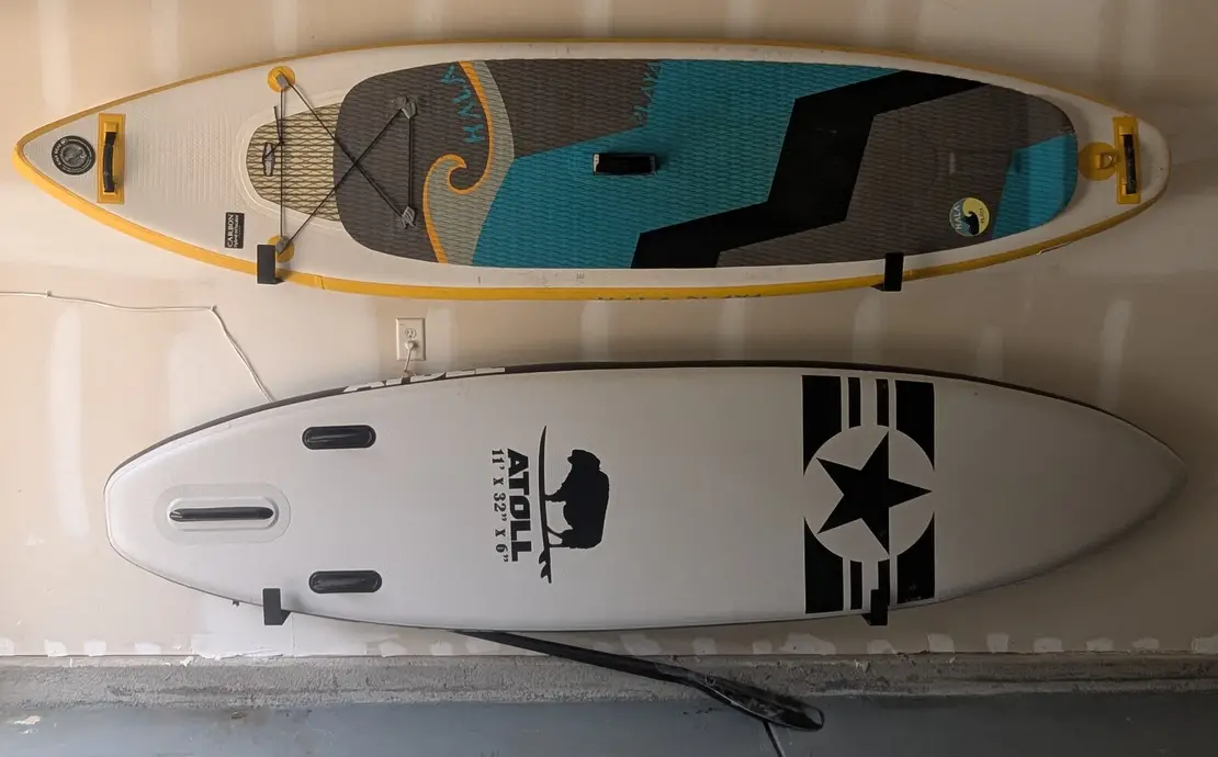 Atoll Inflatible Stand-up Paddleboard with gear