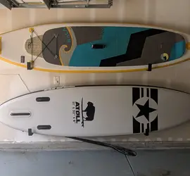 Atoll Inflatible Stand-up Paddleboard with gear