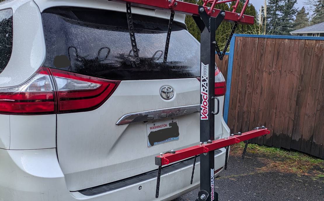 Velocirax 4 mountain bike vertical hitch rack