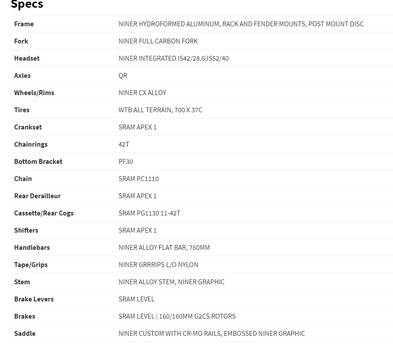 Niner RLT 9 Gravel Bike, 50cm