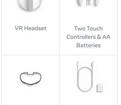 VR Meta Oculus Quest 2 Virtual Reality Stand-alone gaming system