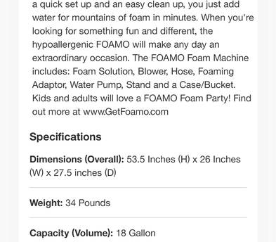 Foam machine