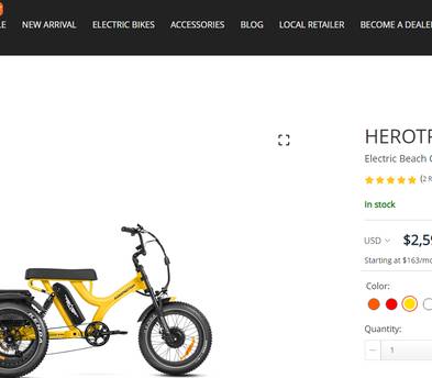 Like New ADDMOTOR 2 Person Electric Trike - HEROTRI M-365X Electric Beach Cruiser Trike for 2 Adults