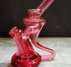 Kilo Glass Recycler "Kilocycler" (Gold Ruby & Cane) w/ Bubble Cap & Peli Case