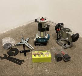 Makita Cordless Portable Router with 7 Bit Set