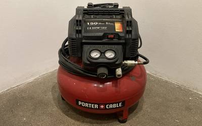 Porter Cable 150 PSI Compressor with Accessories and Pneumatic Tools