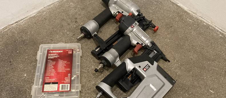 Porter Cable 150 PSI Compressor with Accessories and Pneumatic Tools