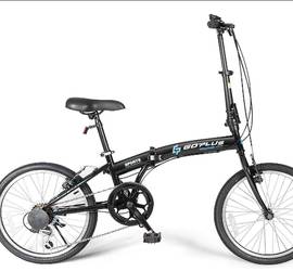 Goplus 20'' Folding Bike, 7 Speed Shimano Gears, Lightweight Iron Frame, Foldable Compact Bicycle with Anti-Skid