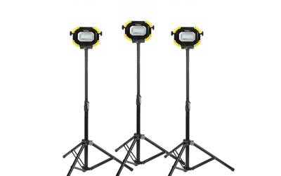 3-Outdoor Work Lights with stands - Rechargeable, LED, 15,000 Lumen!