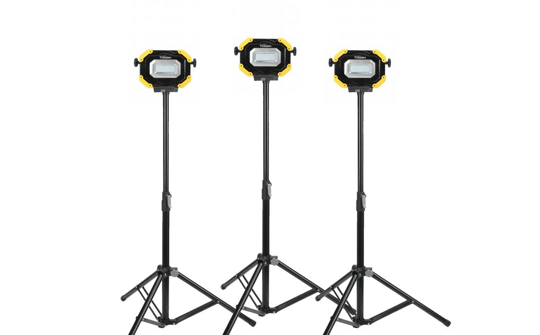 3-Outdoor Work Lights with stands - Rechargeable, LED, 15,000 Lumen!