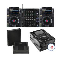 2x Pioneer CDJ-3000 + DJM-A9 Mixer with Flight Cases