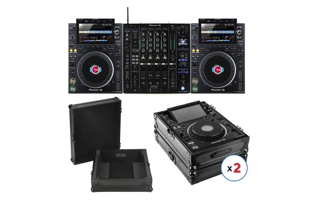 2x Pioneer CDJ-3000 + DJM-A9 Mixer with Flight Cases