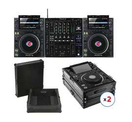 2x Pioneer CDJ-3000 + DJM-A9 Mixer with Flight Cases