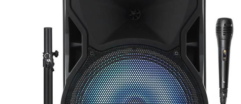 12" Party Speaker With LED Lights, Mic & Remote