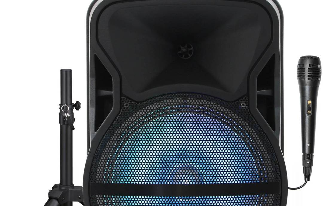 12" Party Speaker With LED Lights, Mic & Remote