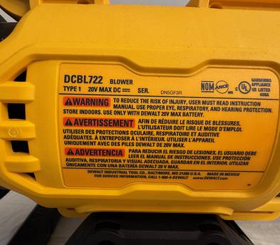 DEWALT DCBL722 Cordless Battery Powered Blower Kit