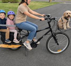 Yuba Mundo Cargo Bicycle Set up for 2 kids
