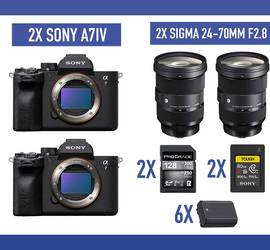 2x Sony Alpha A7 IV Camera w/ 2x Sigma 24-70MM F2.8 Lens & More! A7IV