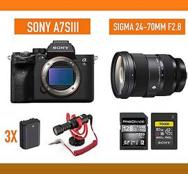 Sony Alpha a7S III Camera w/Sigma lens and Rode Mic A7SIII