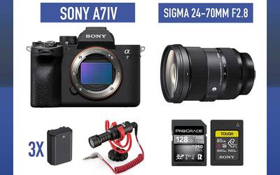 Sony Alpha a7 IV Camera w/Sigma 24-70mm f2.8 lens & Rode VideoMic A7IV