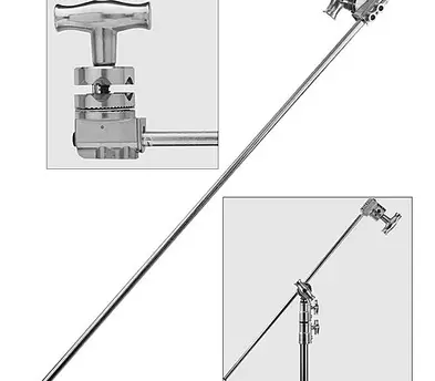 3x Impact C-Stand with Quick Release Sliding Leg with Grip Arm (Chrome)